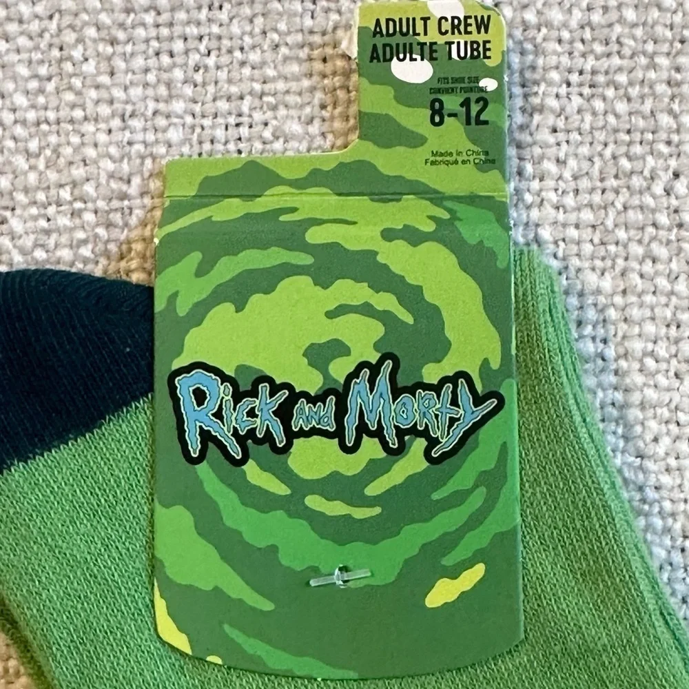 New CARTOON NETWORK Pickle Rick and Morty Socks Old Navy Men 10-13 Shoe 8-12 NWT